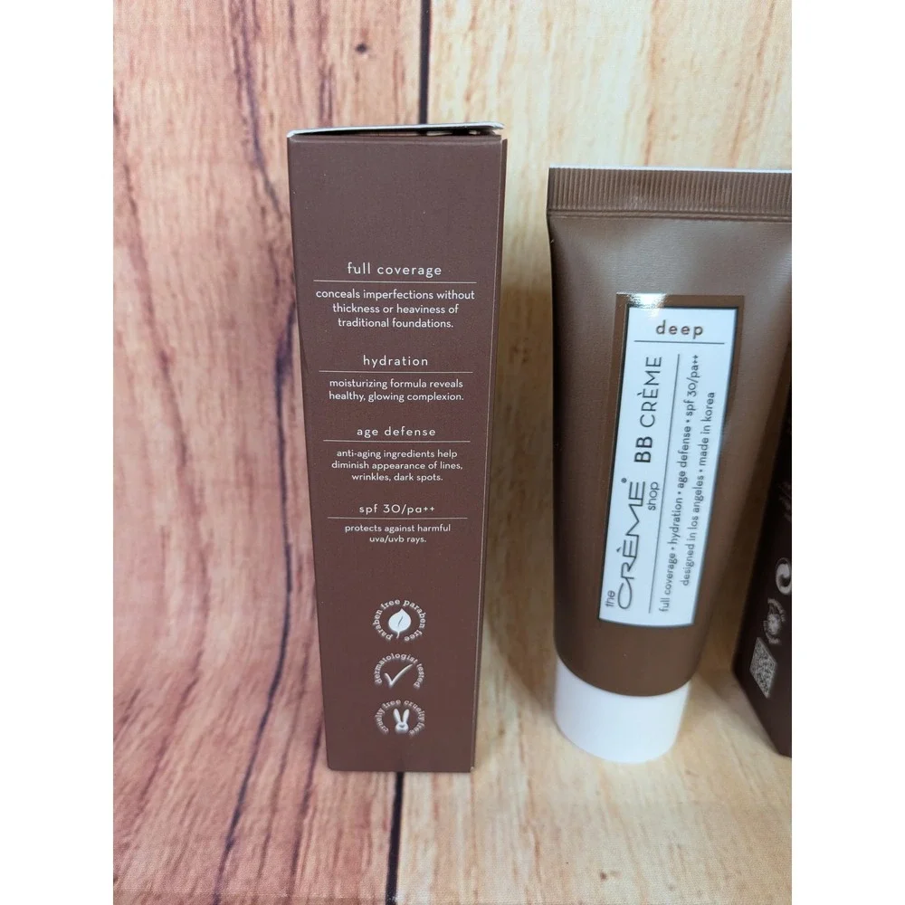 2 Pack The Creme Shop BB Creme Full Coverage SPF 30 Deep 1.69 oz